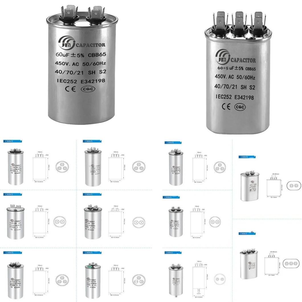 Air Conditioner Capacitor Run Capacitor Power Capacitor Cbb65 10UF 450VAC