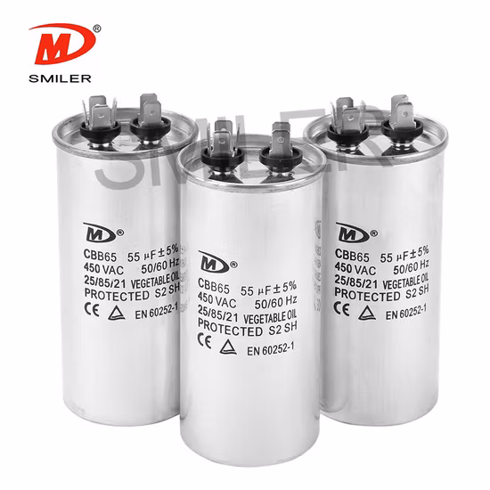 Condensateur Chine Fabricant Condensateur de fonctionnement du moteur à courant alternatif Condensateur de puissance haute tension pour ventilateur